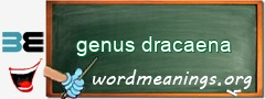 WordMeaning blackboard for genus dracaena